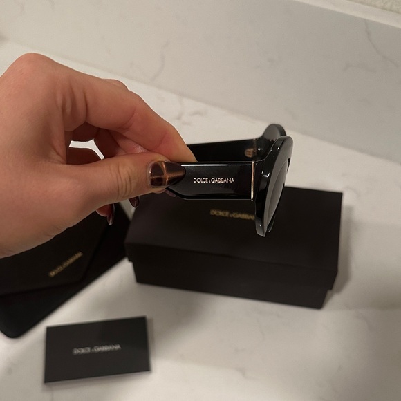 Dolce & Gabbana Oval Black Sunglasses - Picture 3 of 5